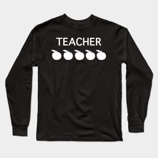 Esl Teacher Five Apples Shirt In Orange Pink Yellow Purple Long Sleeve T-Shirt